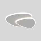 Zeno | Plafonnier LED géométrique blanc — produit isolé sur fond gris, arrière-plan retouché.