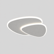 Zeno | Plafonnier LED géométrique blanc — produit isolé sur fond gris, arrière-plan retouché.