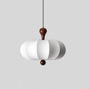 Nolune | Suspension en tissu et bois — produit isolé sur fond gris, arrière-plan retouché.