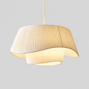 Rubane | Suspension ruban en tissu plissé — produit isolé sur fond gris, arrière-plan retouché.