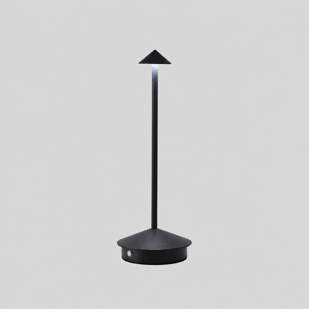 Élancée | Lampe rechargeable — Ligne élancée — produit isolé sur fond gris, arrière-plan retouché.