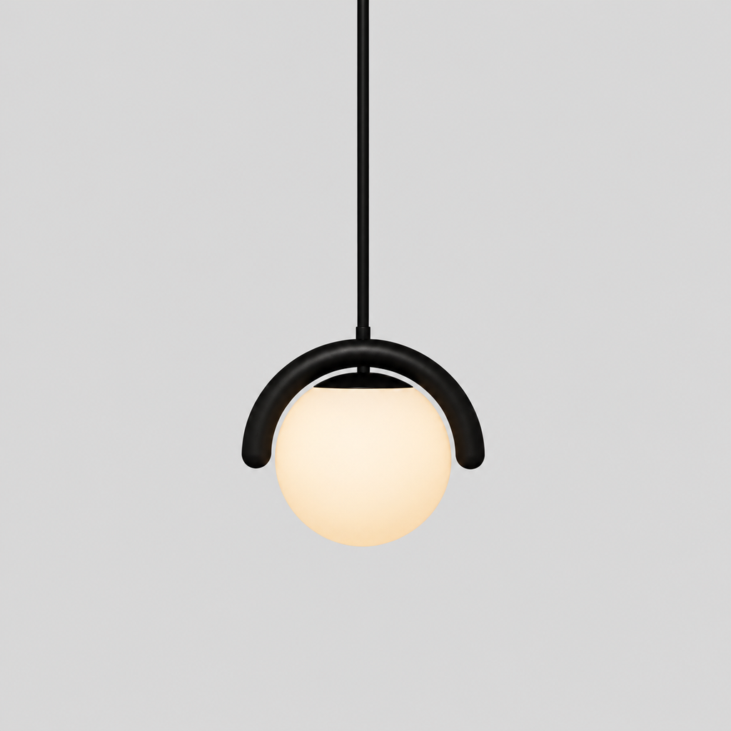 Constellation | Suspension linéaire à globes — produit isolé sur fond gris, arrière-plan retouché.
