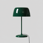 Rétroa | Lampe de table rétro — Abat-jour coloré — produit isolé sur fond gris, arrière-plan retouché.