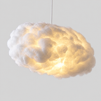 Cumulus | Suspension nuage en coton — produit isolé sur fond gris, arrière-plan retouché.