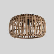 Vannerie | Plafonnier, naturel, rotin, Ø 40 cm — produit isolé sur fond gris, arrière-plan retouché.