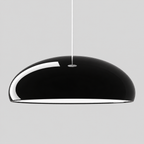 Suspension dôme — Noir ou orange — produit isolé sur fond gris, arrière-plan retouché.