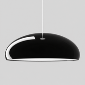 Suspension dôme — Noir ou orange — produit isolé sur fond gris, arrière-plan retouché.