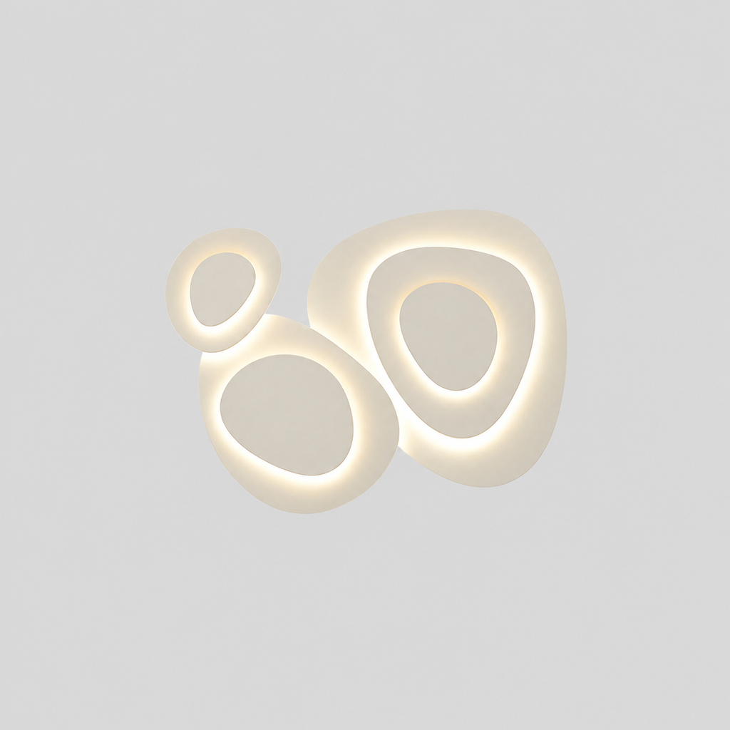 Nuvéa — Plafonnier nuage — produit isolé sur fond gris, arrière-plan retouché.