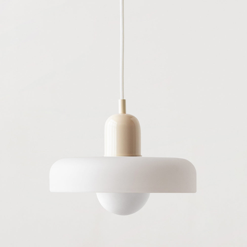 Formélia | Suspension Bauhaus – Design géométrique Beige Blanc