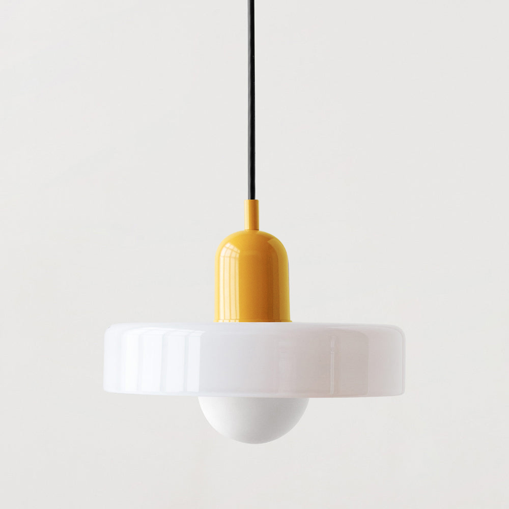 Formélia | Suspension Bauhaus – Design géométrique Jaune Blanc