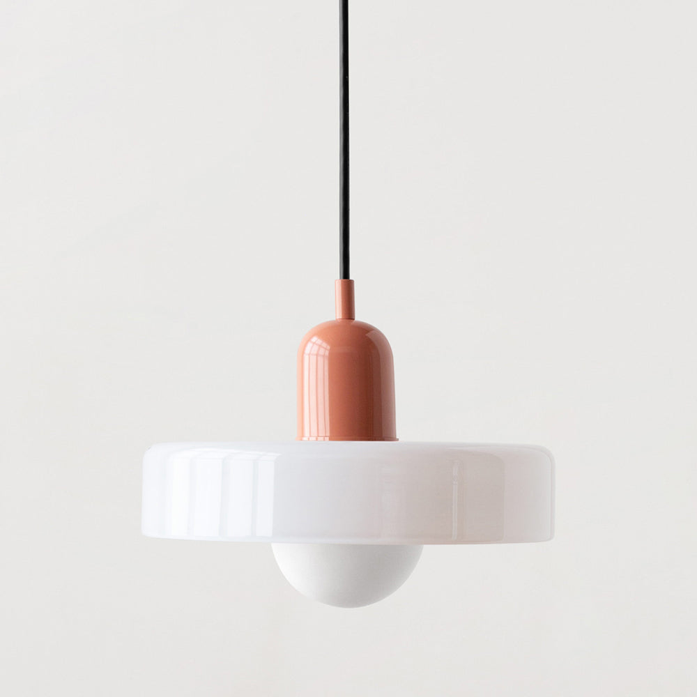 Formélia | Suspension Bauhaus – Design géométrique Rose Blanc