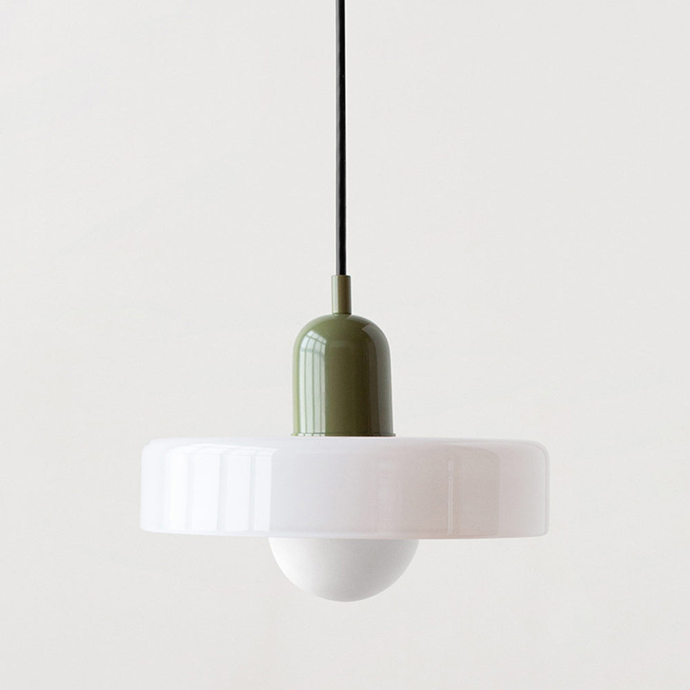 Formélia | Suspension Bauhaus – Design géométrique Vert Blanc