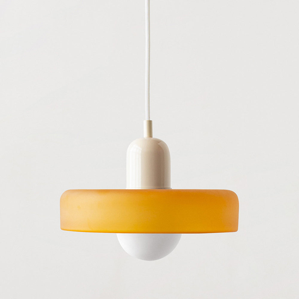 Formélia | Suspension Bauhaus – Design géométrique Beige Jaune (mat)