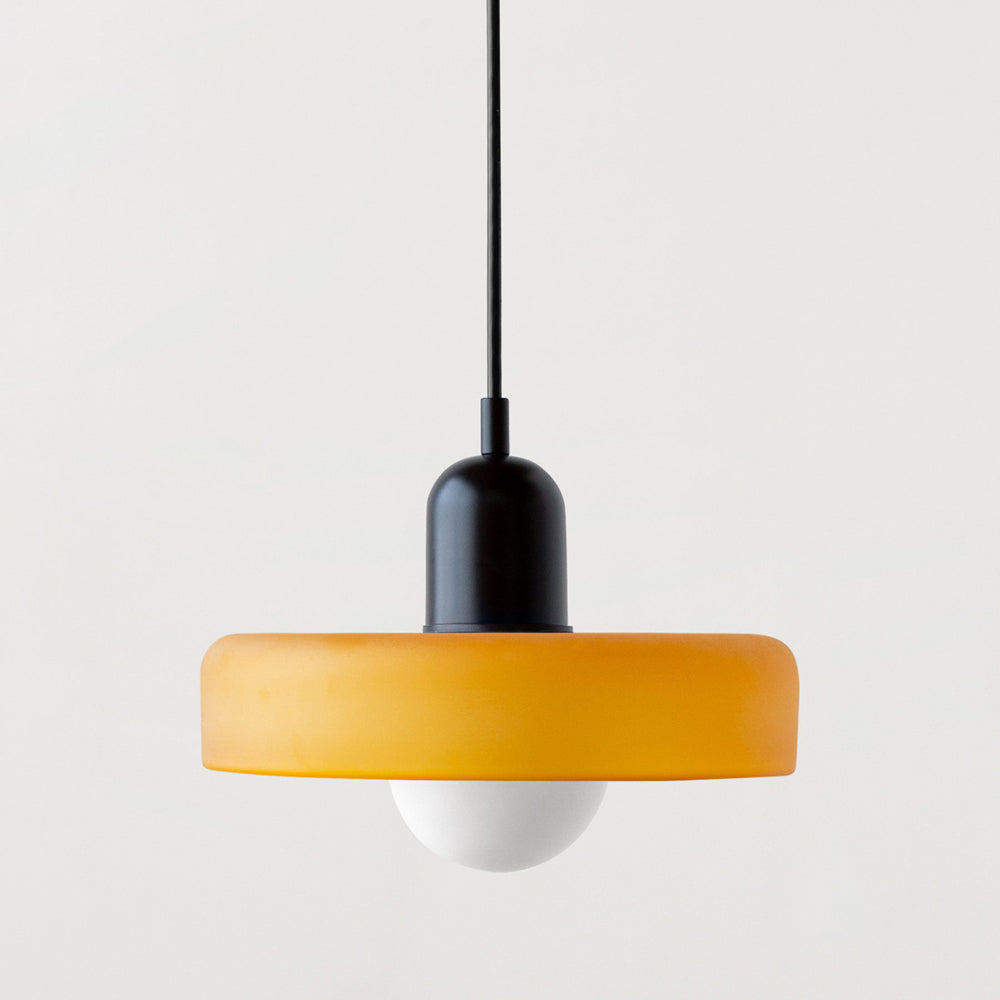 Formélia | Suspension Bauhaus – Design géométrique Noir Jaune (mat)