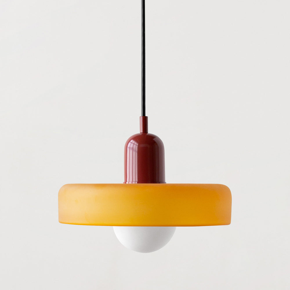 Formélia | Suspension Bauhaus – Design géométrique Rouge Jaune (mat)
