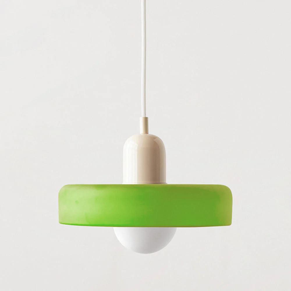 Formélia | Suspension Bauhaus – Design géométrique Beige Vert (mat)
