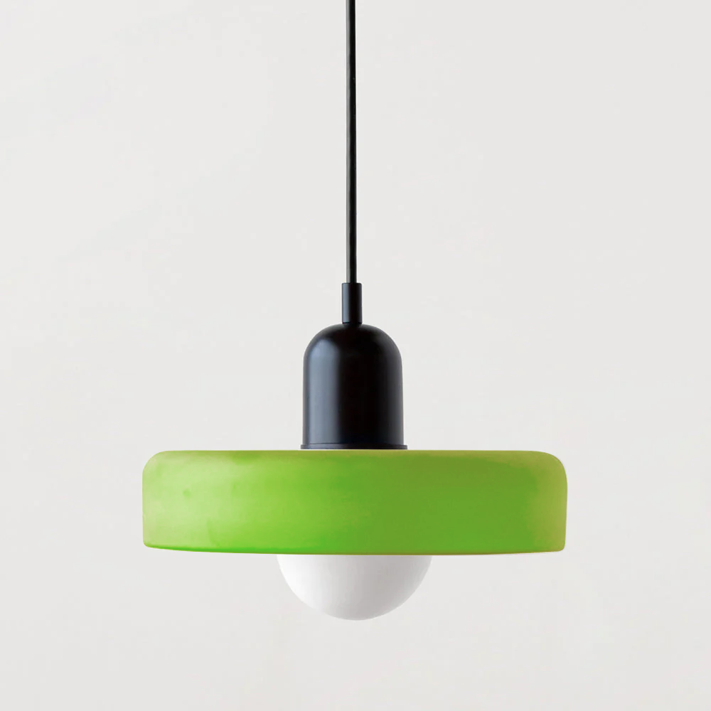 Formélia | Suspension Bauhaus – Design géométrique Noir Vert (mat)