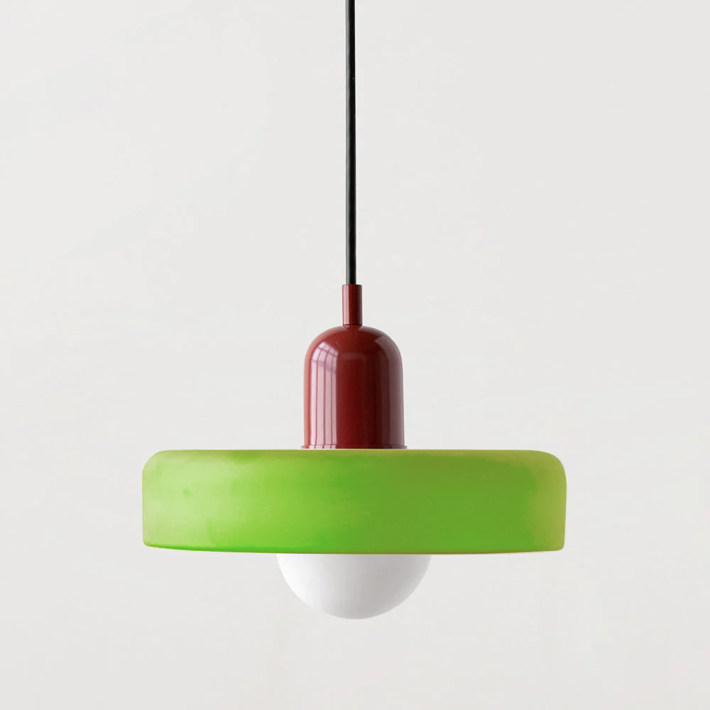 Formélia | Suspension Bauhaus – Design géométrique Rouge Vert (mat)