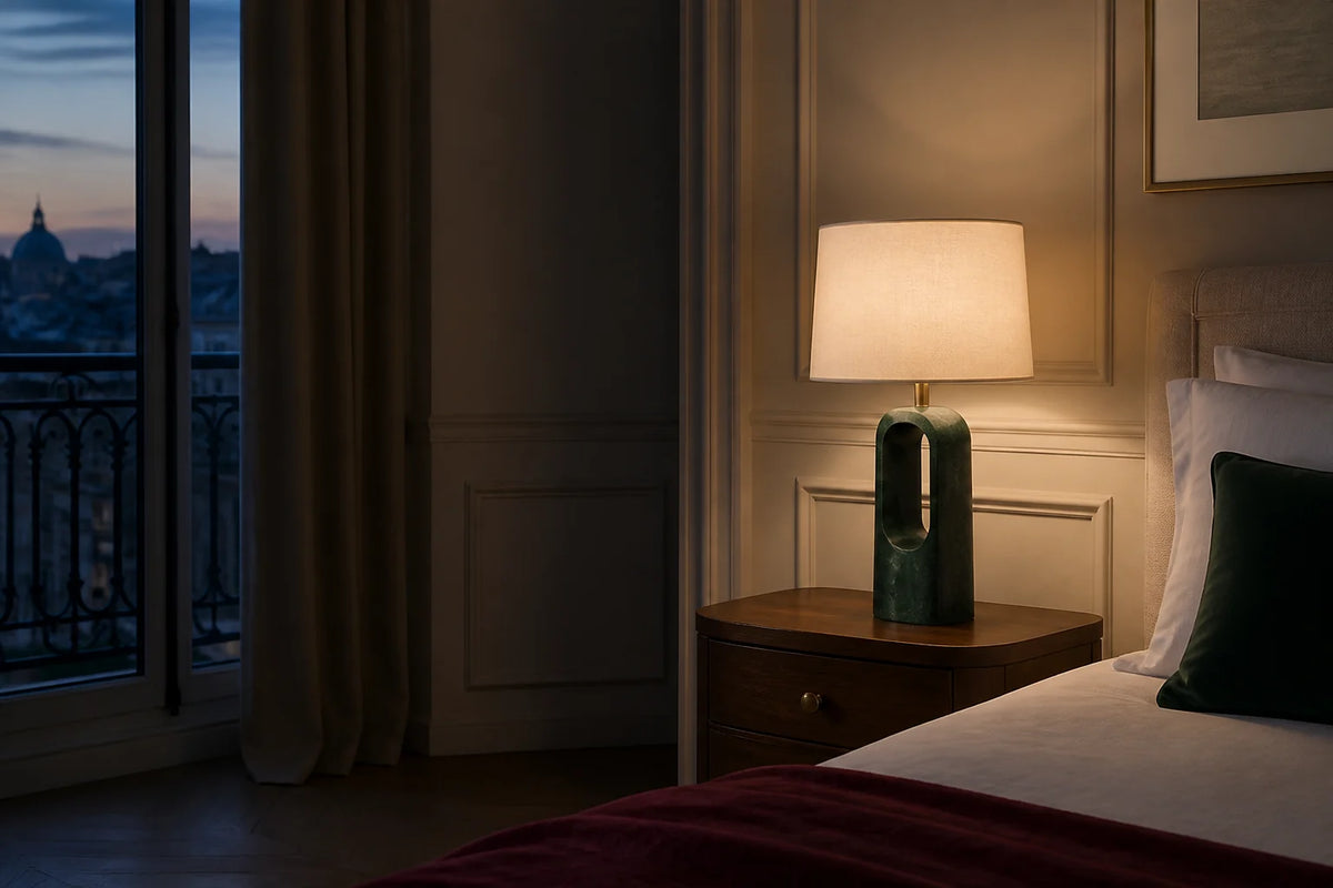Intérieur raffiné éclairé par une lampe Maison Douce