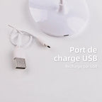 Montage du socle de la lampe LumaDesk, de son câble et de différentes connexions USB.