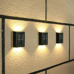 Lampe Murale Solaire Noire – Sans Fil, Design Moderne pour Éclairage de Jardin ou Balcon