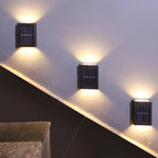Lampe Murale Solaire Noire – Sans Fil, Design Moderne pour Éclairage de Jardin ou Balcon