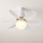 AeroLight blanc, six pales — vue rapprochée ; mise en scène illustrative, douille existante non incluse