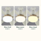 AeroVent — comparaison de trois teintes de lumière.