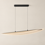 Suspension LED Feuille 118 cm noire, vue studio
