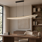 Suspension LED Feuille 118 cm noire dans un bureau