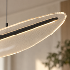 Détail du diffuseur acrylique de la suspension LED Feuille noire