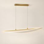 Suspension LED Feuille 118 cm dorée, vue studio