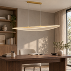 Suspension LED Feuille 118 cm dorée dans un bureau
