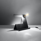 Oblique Noir — photo fabricant allumée ; ampoule et décor non inclus.