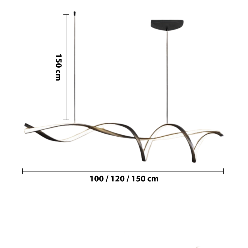 Dimensions de la suspension : longueurs 100, 120 ou 150 cm et câble réglable de 150 cm