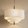 Suspension sculpturale — Bois et tissu beige — vue 2