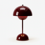 Lampe champignon rechargeable — finition rouge bordeaux