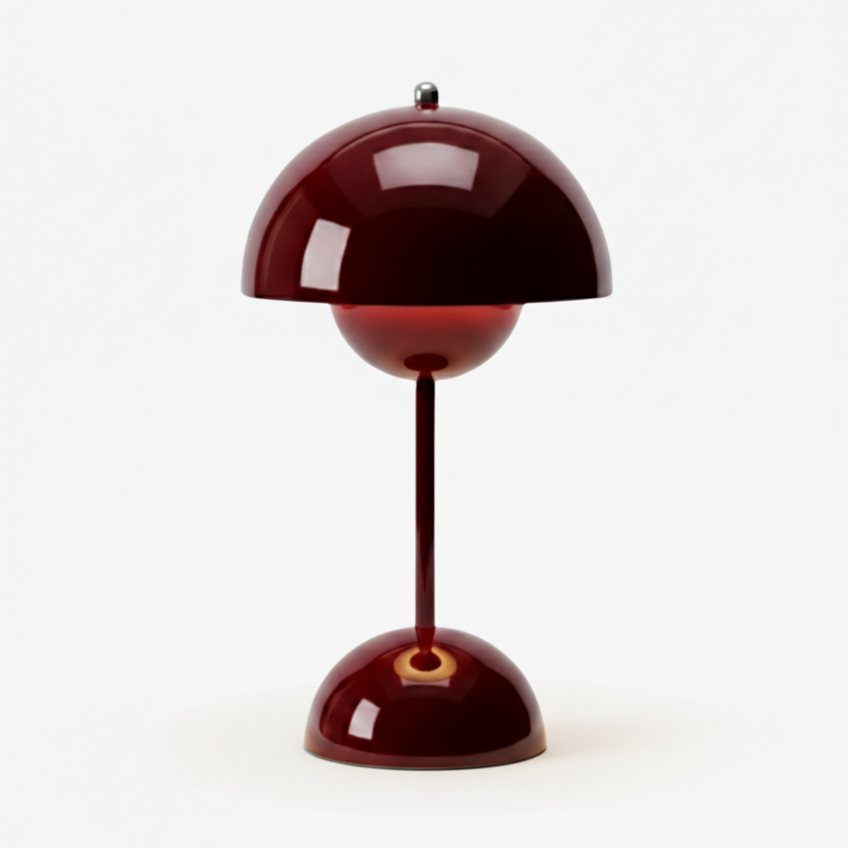 Lampe champignon rechargeable — finition rouge bordeaux