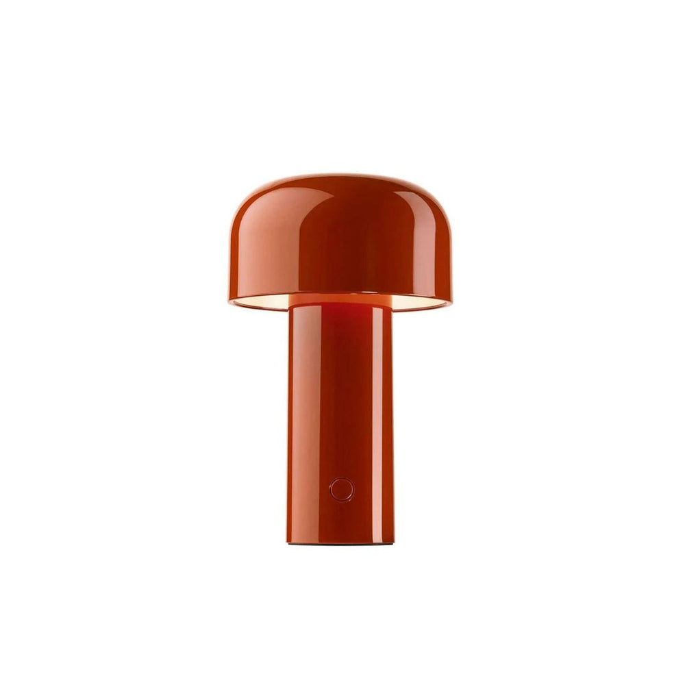 Lampe de table nomade — Dôme coloré — D 4.9″ x H 8.3″ / D 12.5cm x H 21cm / Rouge / Bouton Poussoir (Lumière Chaude)
