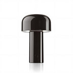 Lampe de table nomade — Dôme coloré — D 4.9″ x H 8.3″ / D 12.5cm x H 21cm / Noir Brillant / Bouton Poussoir (Lumière Chaude)