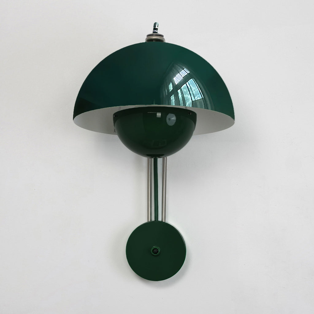 Applique à double coupole colorée — D 9.1″ x W 11″ x H 13.4″ / D 23cm x W 28cm x H 34cm / Vert Foncé