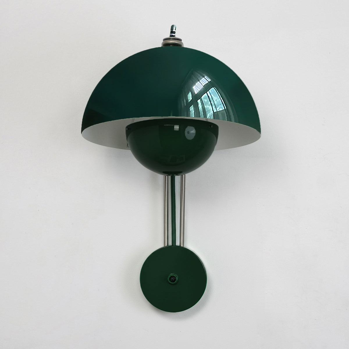 Applique à double coupole colorée — D 9.1″ x W 11″ x H 13.4″ / D 23cm x W 28cm x H 34cm / Vert Foncé