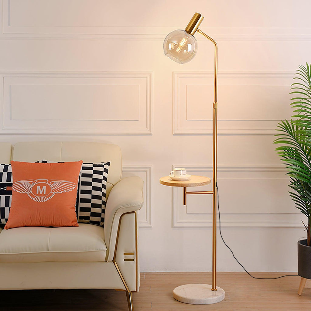 Lampadaire avec tablette — Or