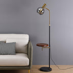 Lampadaire avec tablette — Noir