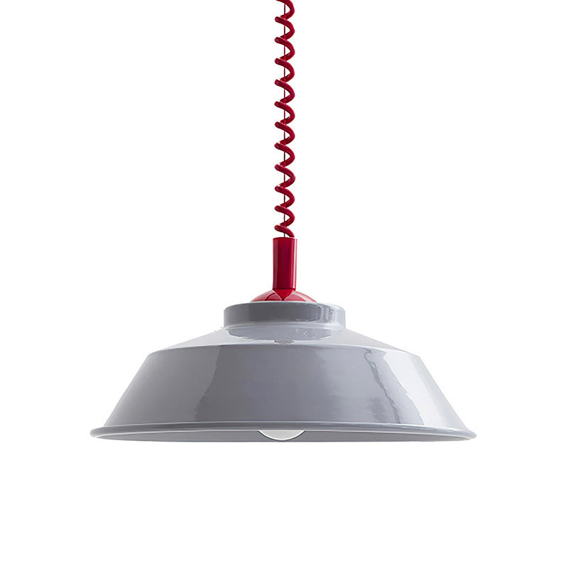 Suspension à disques colorés — D 14.2″ x H 5.1″ / D 36cm x H 13cm / Rouge & Gris