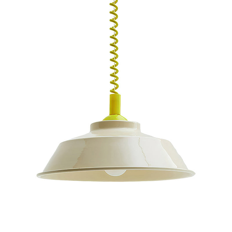 Suspension à disques colorés — D 14.2″ x H 5.1″ / D 36cm x H 13cm / Jaune & Beige