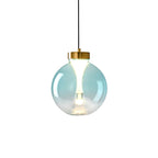 Suspension en verre coloré — Finition dorée — vue 2