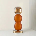 Lampe de table en verre — Composition colorée — Modèle A (Orange & Ambre) : D 5.9″ x H 15″ / Prise EU