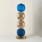 Lampe de table en verre — Composition colorée — Modèle B (Bleu & Ambre) : D 5.9″ x H 18.9″ / Prise EU