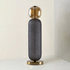 Lampe de table en verre — Composition colorée — Modèle C (Gris Fumé & Ambre) : D 5.9″ x H 20.9″ / Prise EU